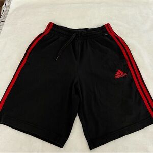 Adidas Men's Athletic Shorts in Black with Red Stripes